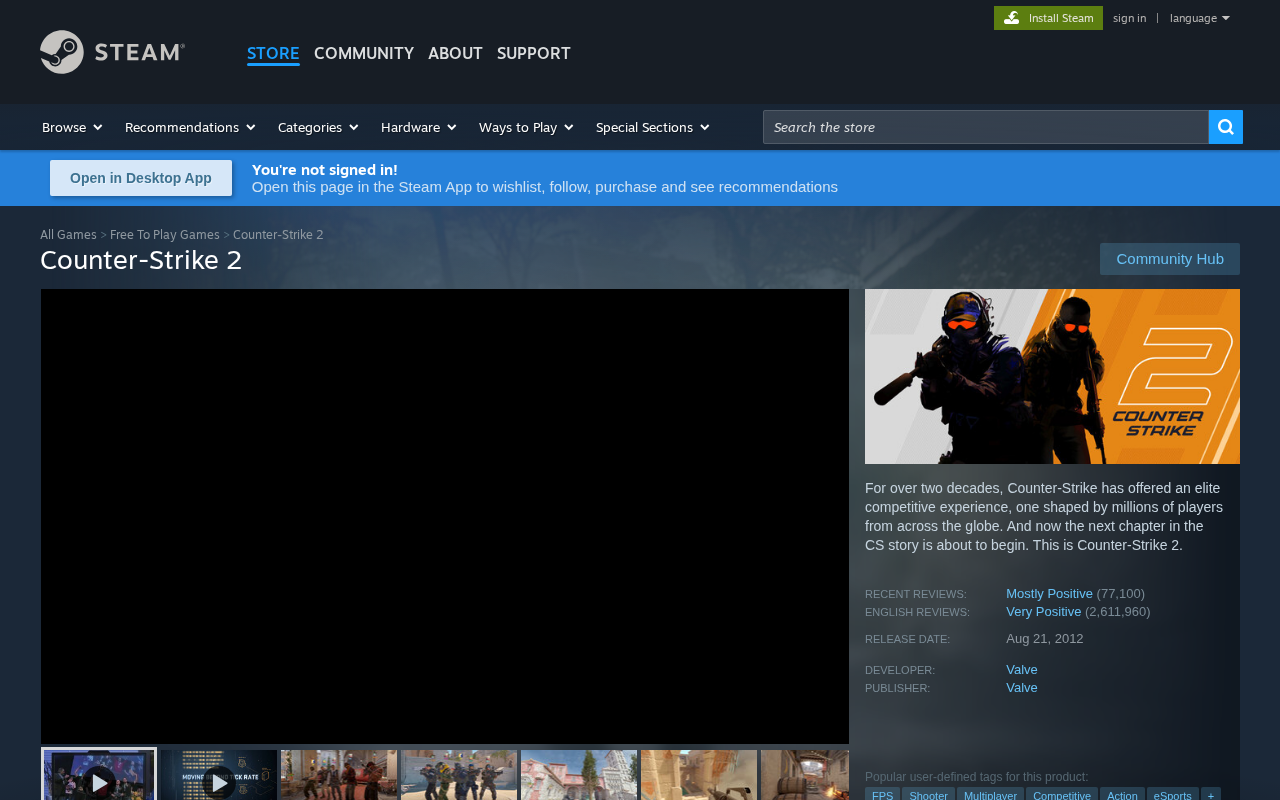 Counter-Strike 2 on Steam screenshot
