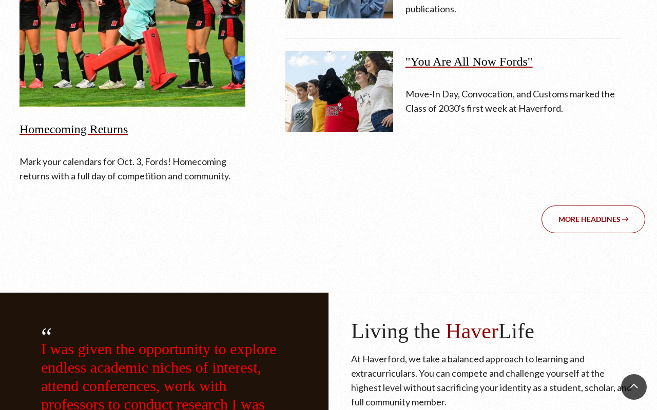 Haverford College screenshot