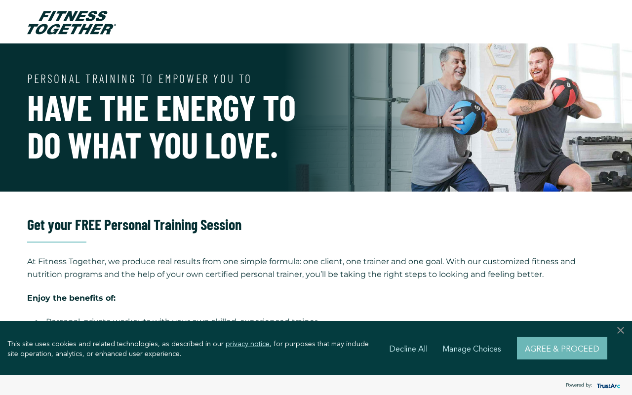 PERSONAL TRAINING TO EMPOWER YOU TO HAVE THE ENERGY TO DO WHAT YOU LOVE. screenshot