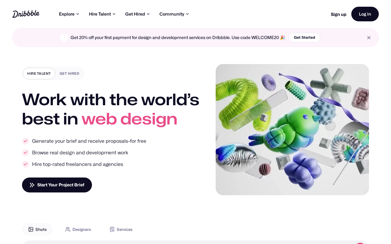 Dribbble screenshot