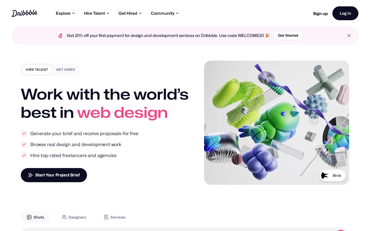 Dribbble screenshot